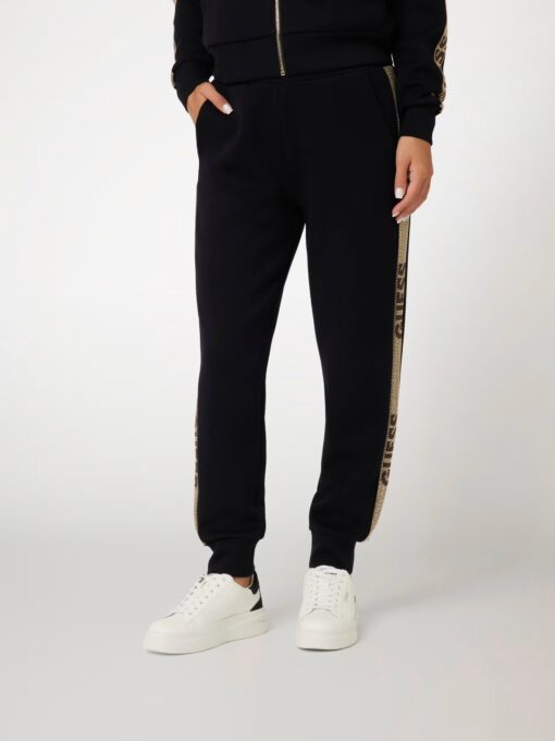 GUESS-STUDS LOGO SWEATPANTS (W4YB40KBYE2-JBLK)-JET-BLACK - Image 4