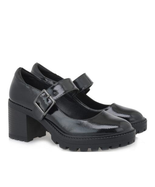 SEVEN (T120A8544028)-BLACK WRINKLE PATENT