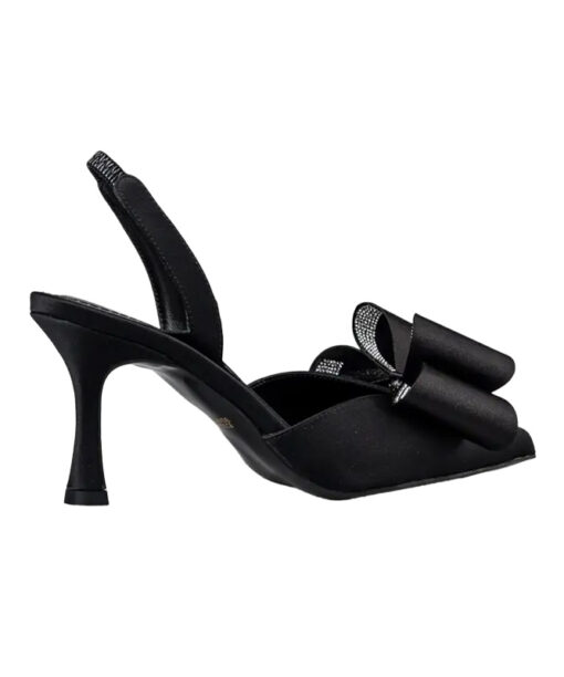Alternative view of ENVIE-BOW SATIN PUMPS (E02-20863-34)-BLACK