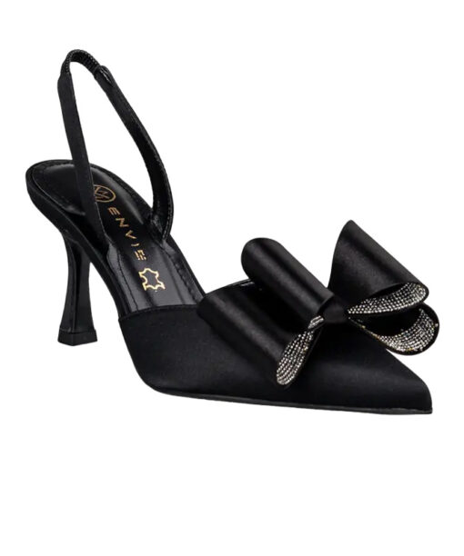 ENVIE-BOW SATIN PUMPS (E02-20863-34)-BLACK