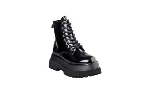 ENVIE-SHINY COMBAT BOOTS (E58-20485-34)-BLACK