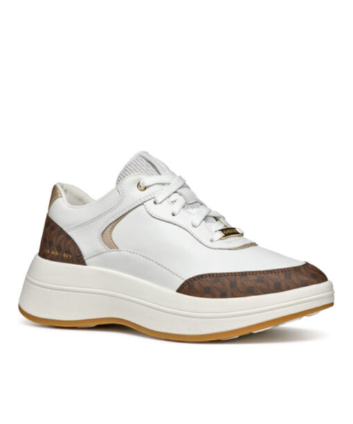 GEOX-D SPHERICA ECUB-3 D (D46WTD-08504-C0356)-WHITE-DK BROWN