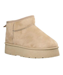 MISS NV-FAUX SHEARLING BOOTIES (S41-20479-36)-BEIGE