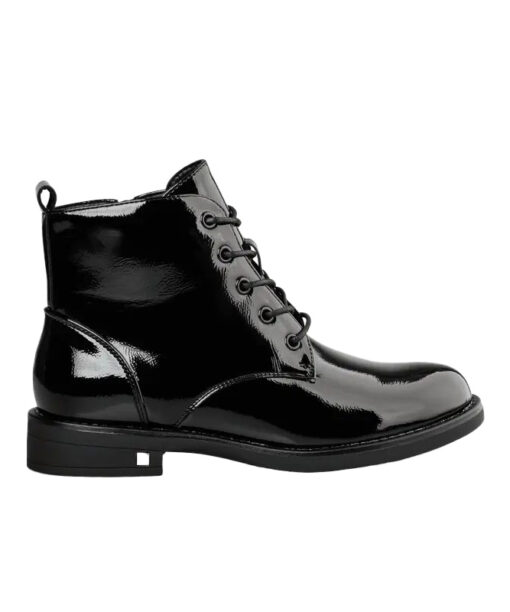 Alternative view of MISS NV-SHINY COMBAT BOOTS (V63-20168-34)-BLACK
