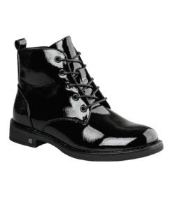 MISS NV-SHINY COMBAT BOOTS (V63-20168-34)-BLACK