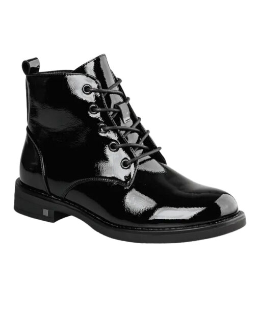 MISS NV-SHINY COMBAT BOOTS (V63-20168-34)-BLACK
