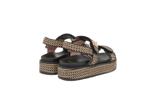 EXE (U420A252316M)-BLACK-BEIGE RAFFIA - Image 2