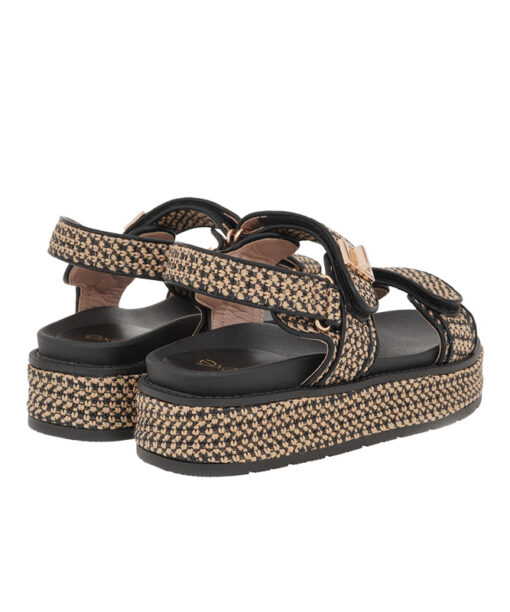 Alternative view of EXE (U420A252316M)-BLACK-BEIGE RAFFIA