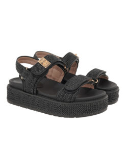 EXE (U420A252366G)-BLACK RAFFIA