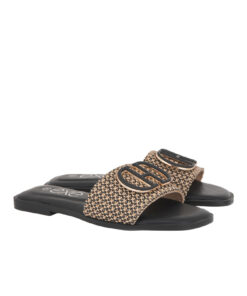 EXE (U421A739198S)-BLACK-BEIGE-RAFFIA