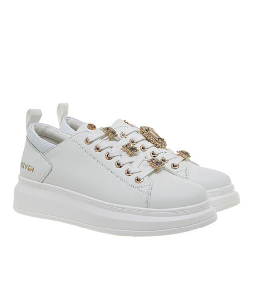 SEVEN (U119R22523F8)-WHITE RECTANGULAR LT GOLD