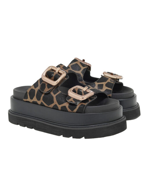 SEVEN (U419A83148C6)-BLACK TAUPE GIRAFFE PONY