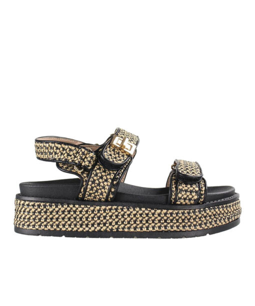 Alternative view of SEVEN (U420A701316M)-BLACK-BEIGE-RAFFIA