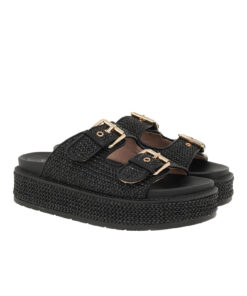 SEVEN (U420A822366G)-BLACK-RAFFIA