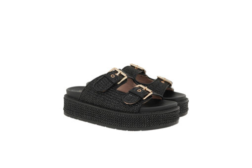 SEVEN (U420A822366G)-BLACK-RAFFIA