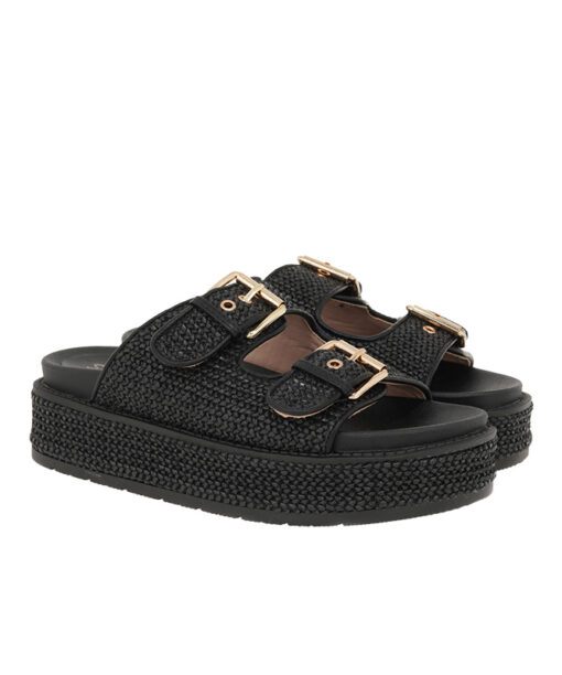 SEVEN (U420A822366G)-BLACK-RAFFIA