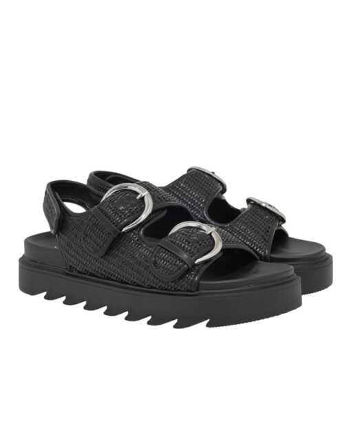 SEVEN (U427A946266G)-BLACK RAFFIA