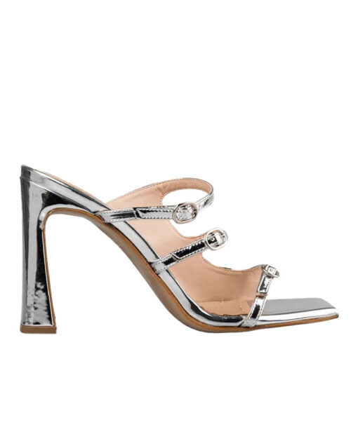 Alternative view of ENVIE-BLOCK HEEL MULES (E02-21795-21)-SILVER