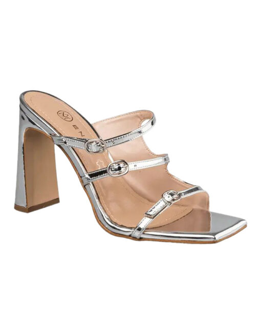 ENVIE-BLOCK HEEL MULES (E02-21795-21)-SILVER