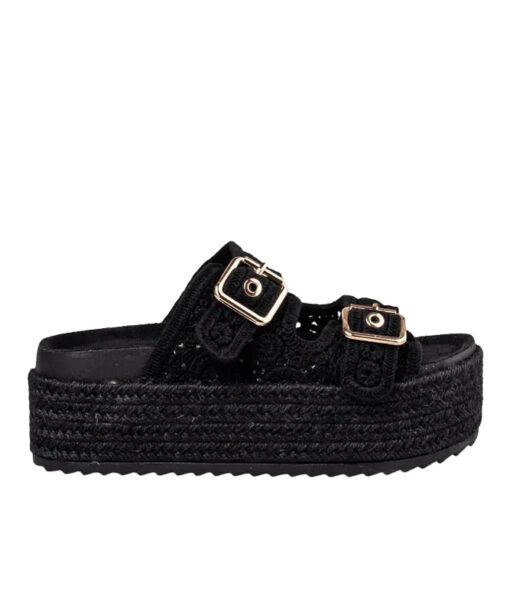 Alternative view of ENVIE-BRODERIE FLATFORMS (E42-21516-34)-BLACK