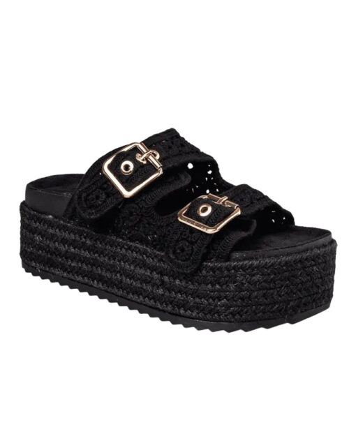 ENVIE-BRODERIE FLATFORMS (E42-21516-34)-BLACK