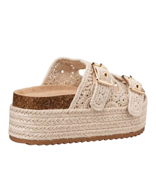 Alternative view of ENVIE-BRODERIE FLATFORMS (E42-21516-36)-BEIGE