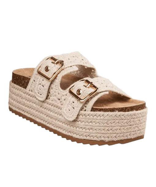 ENVIE-BRODERIE FLATFORMS (E42-21516-36)-BEIGE