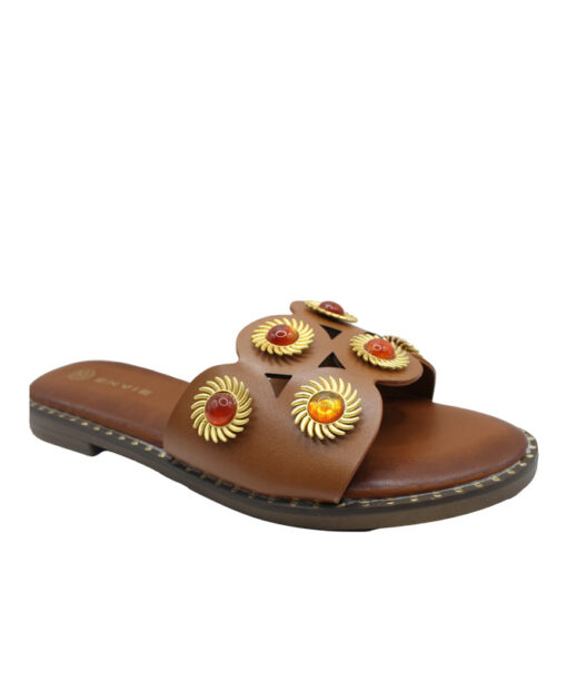 ENVIE SHOES-FLAT SANDALS (E96-21346-26)-CAMEL