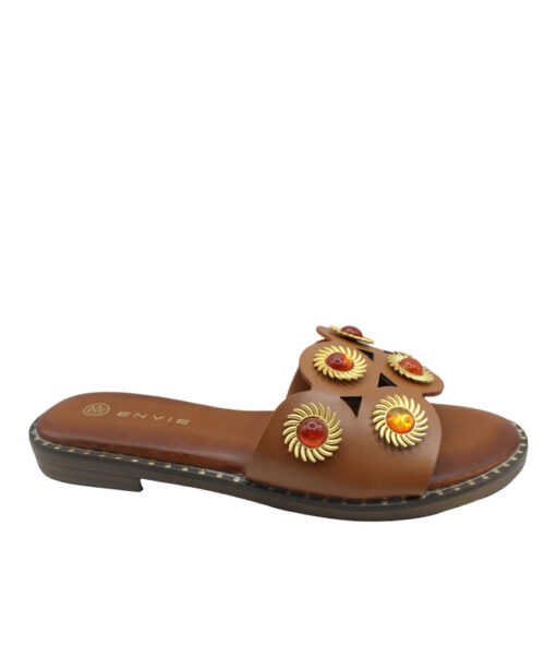 Alternative view of ENVIE SHOES-FLAT SANDALS (E96-21346-26)-CAMEL