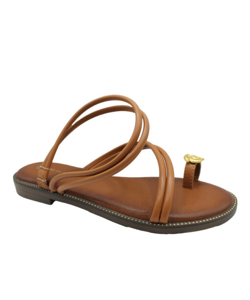 ENVIE-FLAT SANDALS (E96-21400-26)-CAMEL