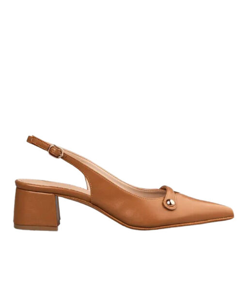 Alternative view of ENVIE-POINTY SLINGBACK PUMPS (E02-21741-26)-CAMEL