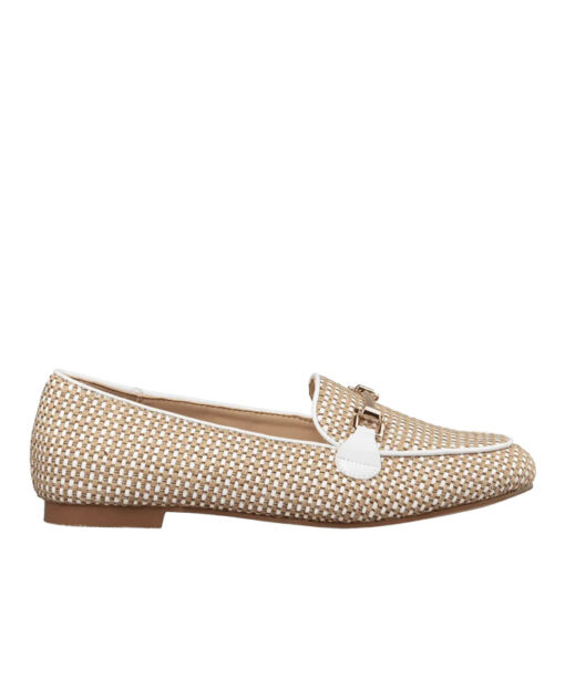 Alternative view of ENVIE-RAFFIA-EFFECT LOAFERS (E84-21246-33)-WHITE