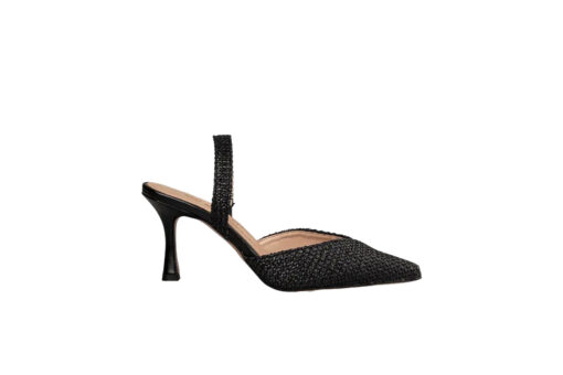 ENVIE-RAFFIA-EFFECT SLINGBACK PUMPS (E02-21738-34)-BLACK - Image 2
