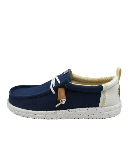 Alternative view of HEY DUDE-WALLY CRAFT LINEN (43086-4UA)-SARGASSO-BLUE-WHITE