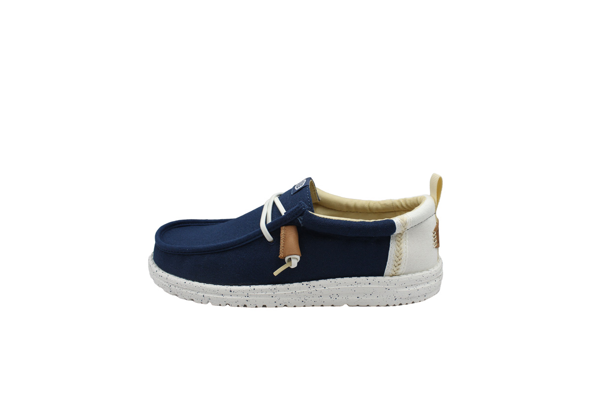 HEY DUDE-WALLY CRAFT LINEN (43086-4UA)-SARGASSO-BLUE-WHITE - Image 2