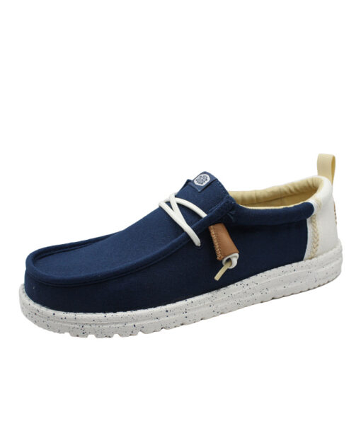HEY DUDE-WALLY CRAFT LINEN (43086-4UA)-SARGASSO-BLUE-WHITE