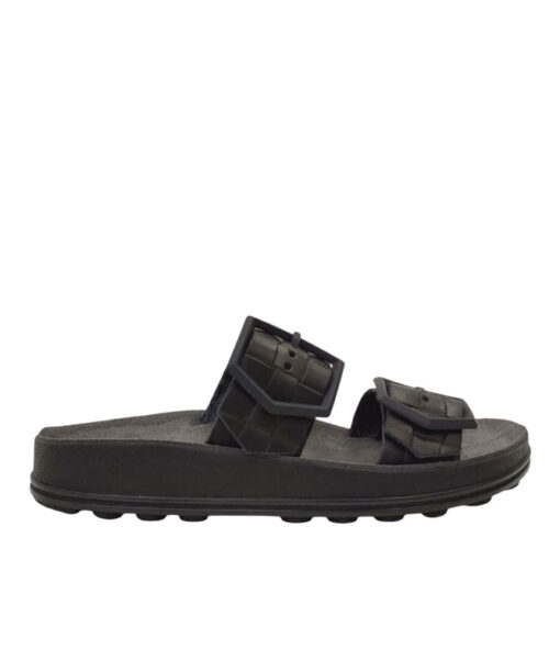 Alternative view of FANTASY SANDALS-TAYLOR-(S331)-BLACK-LEATHER-RAFFIA