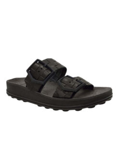 FANTASY SANDALS-TAYLOR-(S331)-BLACK-LEATHER-RAFFIA