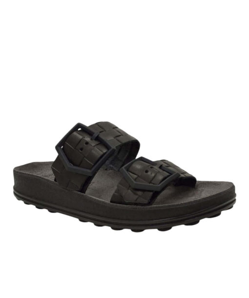 FANTASY SANDALS-TAYLOR-(S331)-BLACK-LEATHER-RAFFIA