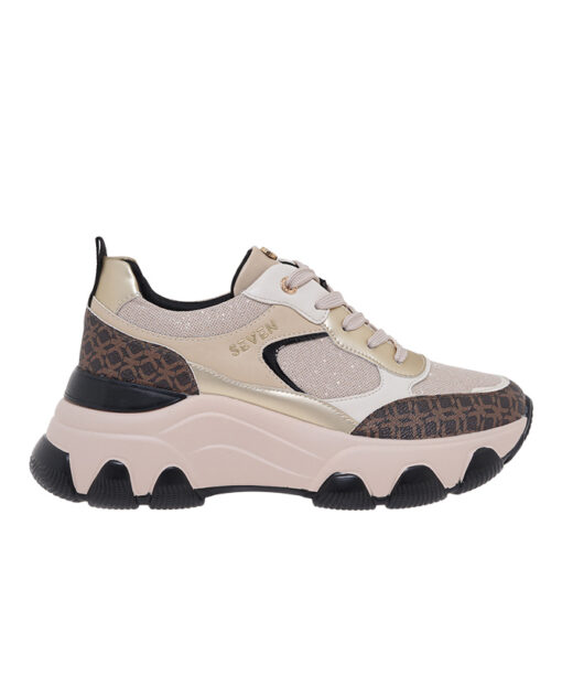 Alternative view of SEVEN (V119R50135F4)-BROWN STAMP-CAMEL LT GOLD