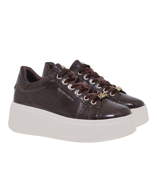 RENATO GARINI (V119R88533N5)-BROWN CROCO-DK BROWN