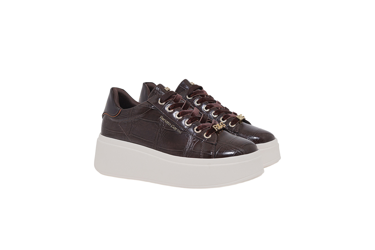 RENATO GARINI (V119R88533N5)-BROWN CROCO-DK BROWN