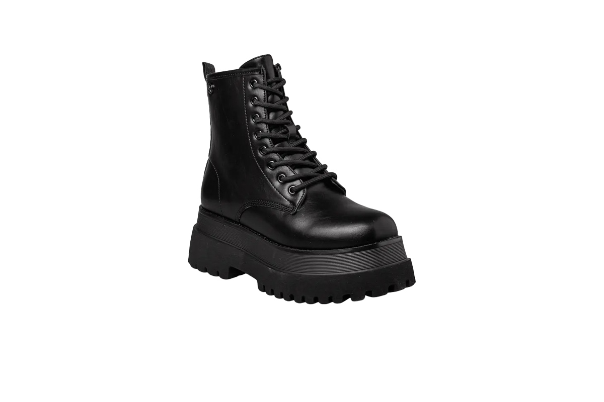 ENVIE SHOES-CHUNKY COMBAT BOOTS (E58-22479-34)-BLACK