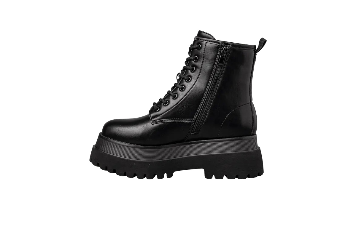 ENVIE SHOES-CHUNKY COMBAT BOOTS (E58-22479-34)-BLACK - Image 3