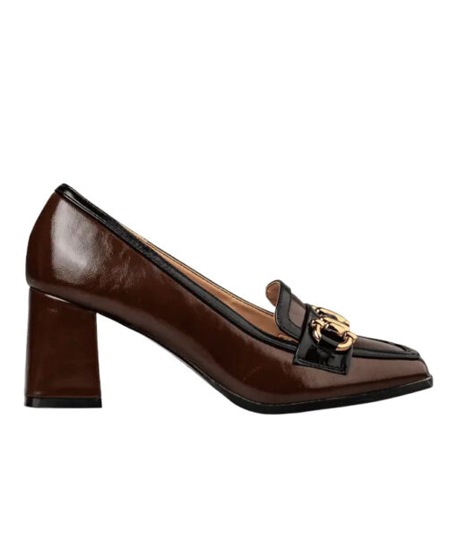 Alternative view of ENVIE SHOES-MID HEELED LOAFERS (E84-22343-28)-BROWN