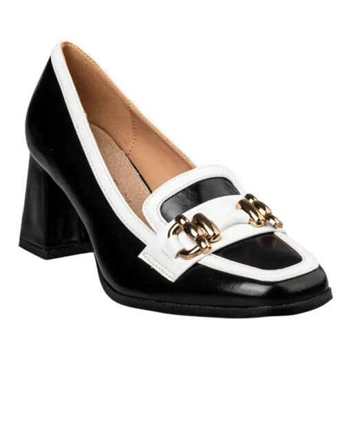 ENVIE SHOES-MID HEELED LOAFERS (E84-22343-34)-BLACK
