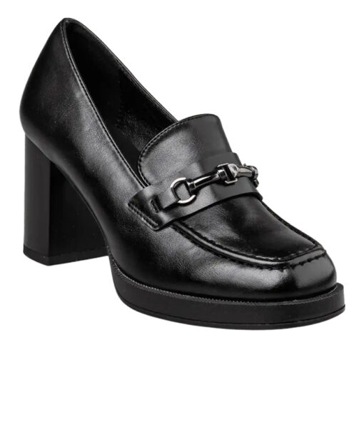 MISS NV-HEELED LOAFERS (V63-22182-34)-BLACK