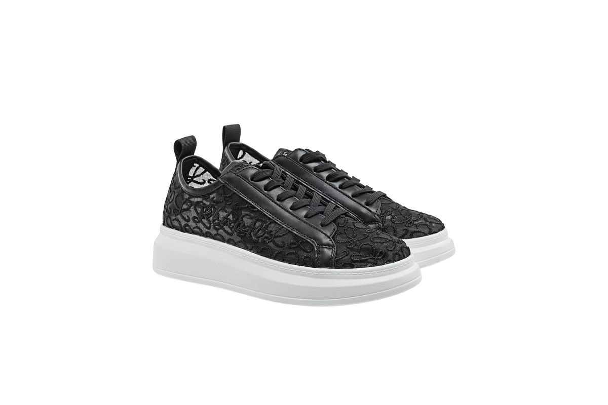 RENATO GARINI (W119R18025W3)-BLACK LACE WHITE LOGO